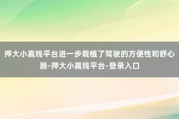 押大小赢钱平台进一步栽植了驾驶的方便性和舒心肠-押大小赢钱平台-登录入口