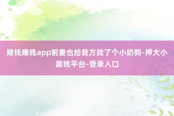 赌钱赚钱app前妻也给我方找了个小奶狗-押大小赢钱平台-登录入口